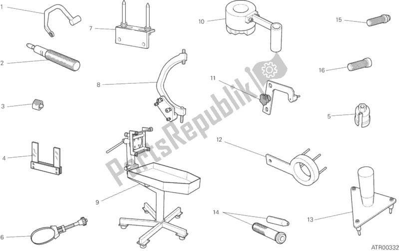 Tutte le parti per il 001 - Strumenti Di Servizio Per Officina del Ducati Diavel FL Thailand 1200 2016